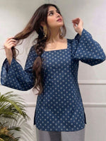 Geometric Printed Square Neck Kurti
