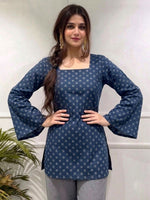 Geometric Printed Square Neck Kurti