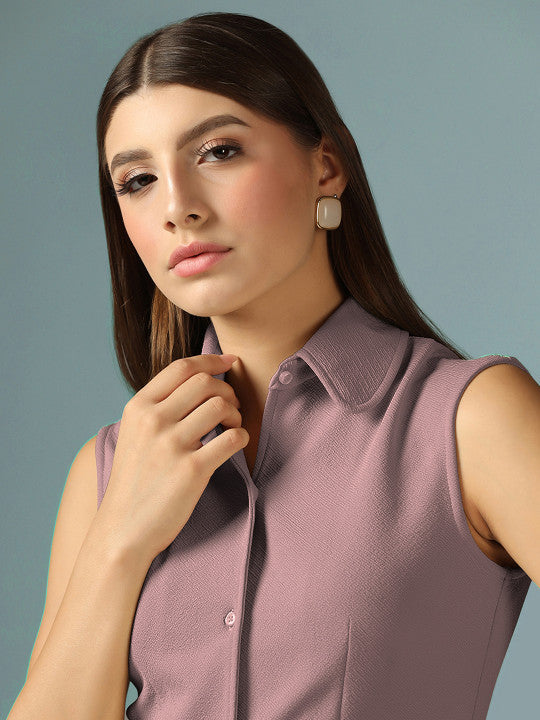 Shirt Collar Neck Top & Trousers Co-Ords