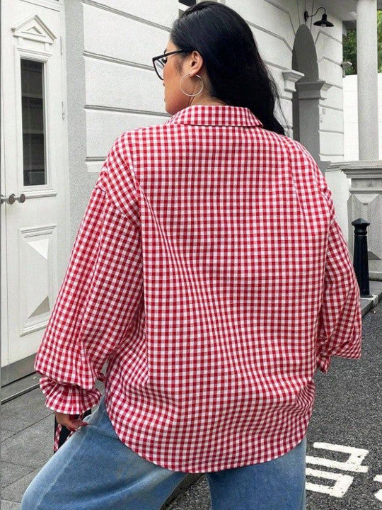 Women Gingham Checks Checked Casual Shirt