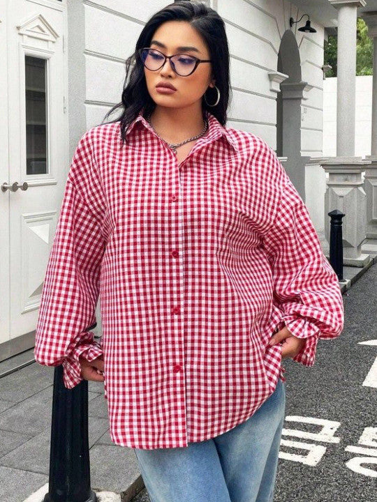 Women Gingham Checks Checked Casual Shirt
