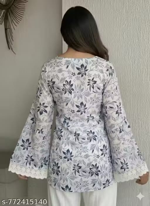 Women Floral Short Kurti