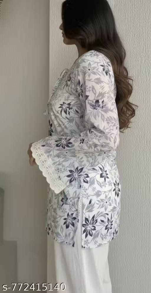 Women Floral Short Kurti