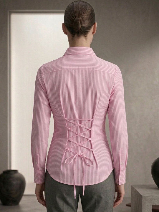 Women Comfort Slim Fit Striped Party Shirt