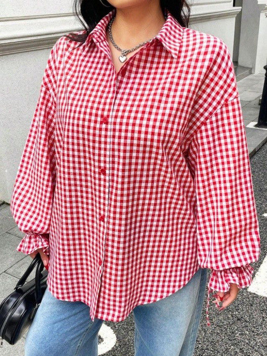 Women Gingham Checks Checked Casual Shirt